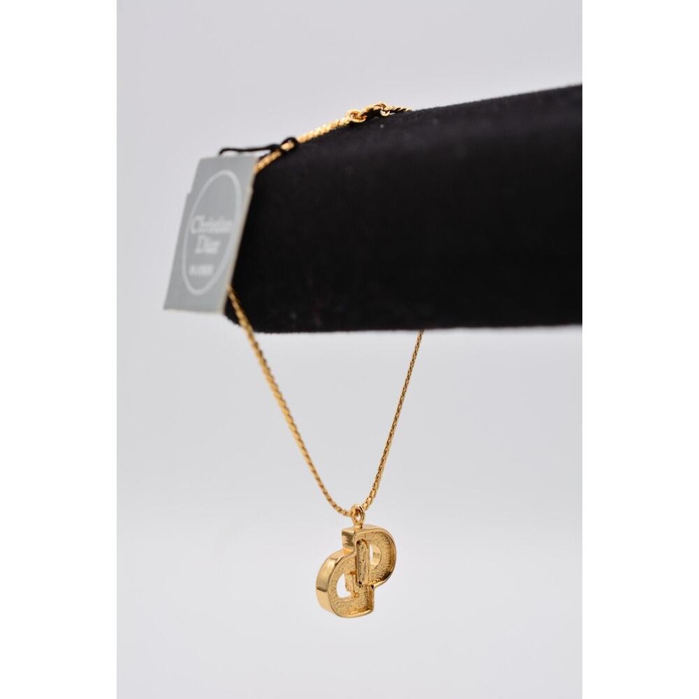 Christian Dior Vintage CD Charm Bracelet Gold Chain Crystal Logo NOS Signed BinA - Picture 5 of 12